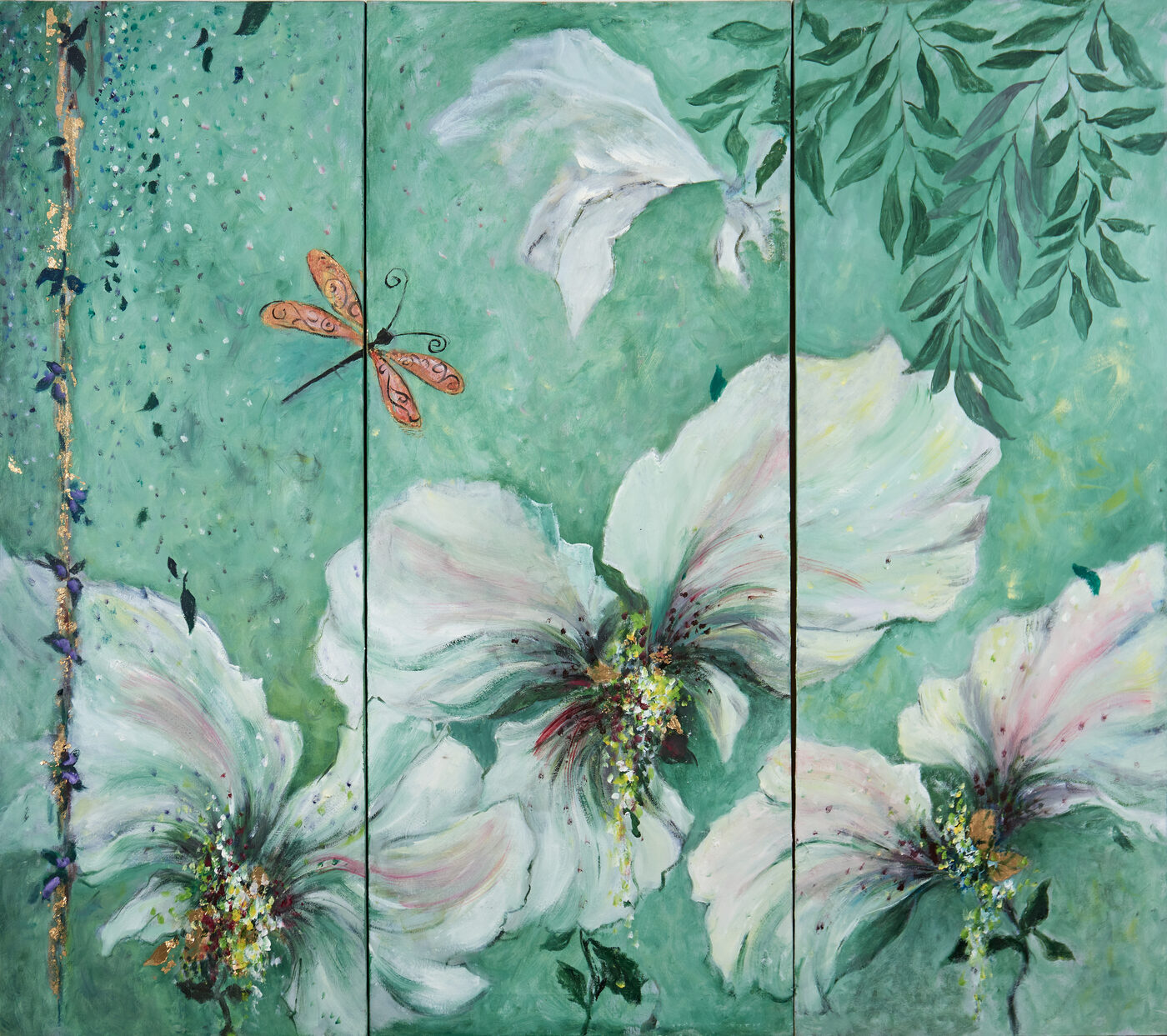 Jubilate I — Oils on canvas (triptych) by Sarah Beckett