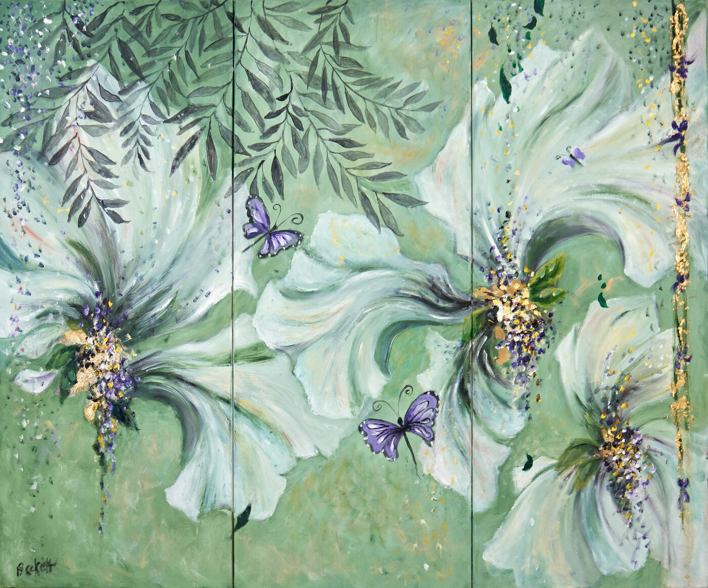 Jubilate II — Oils on canvas (triptych) by Sarah Beckett