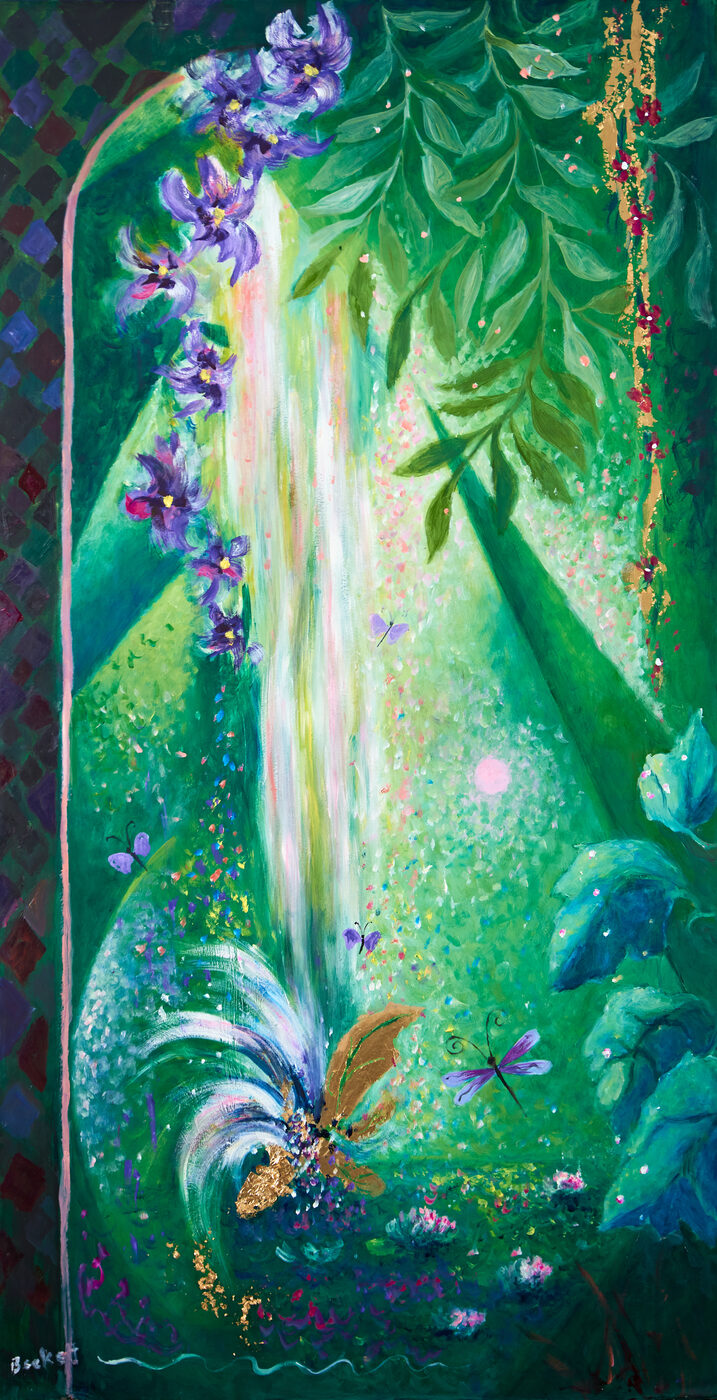 Lotus Moon — Oils on canvas by Sarah Beckett