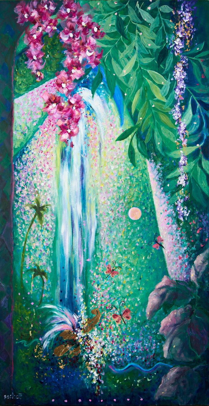Rose Moon — Oils on board by Sarah Beckett